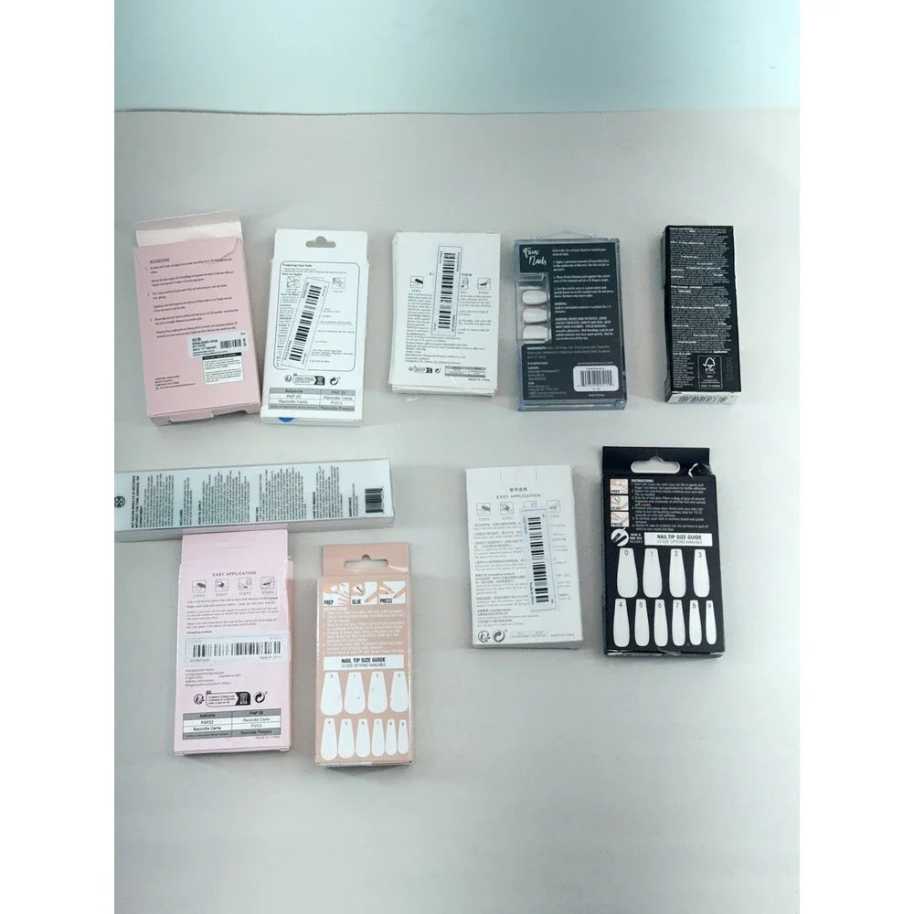 Professional False Nails - Press on Nails, Long, with Glue, color White and Red. - Picture 12 of 12